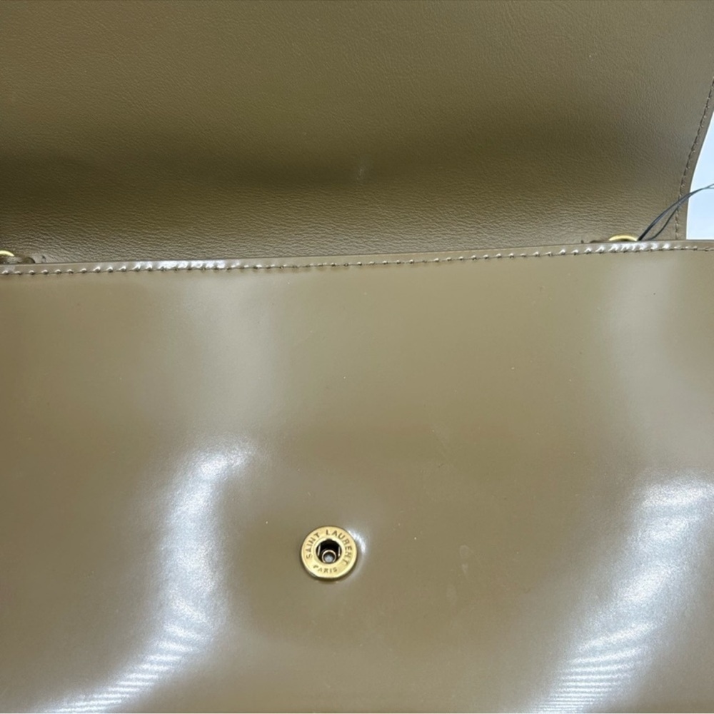 Saint Laurent YSL tan leather clutch/chain wallet made in Italy - Picture 6 of 11